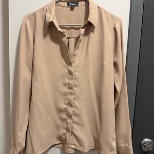 Express Tan Button Down Shirt for Women